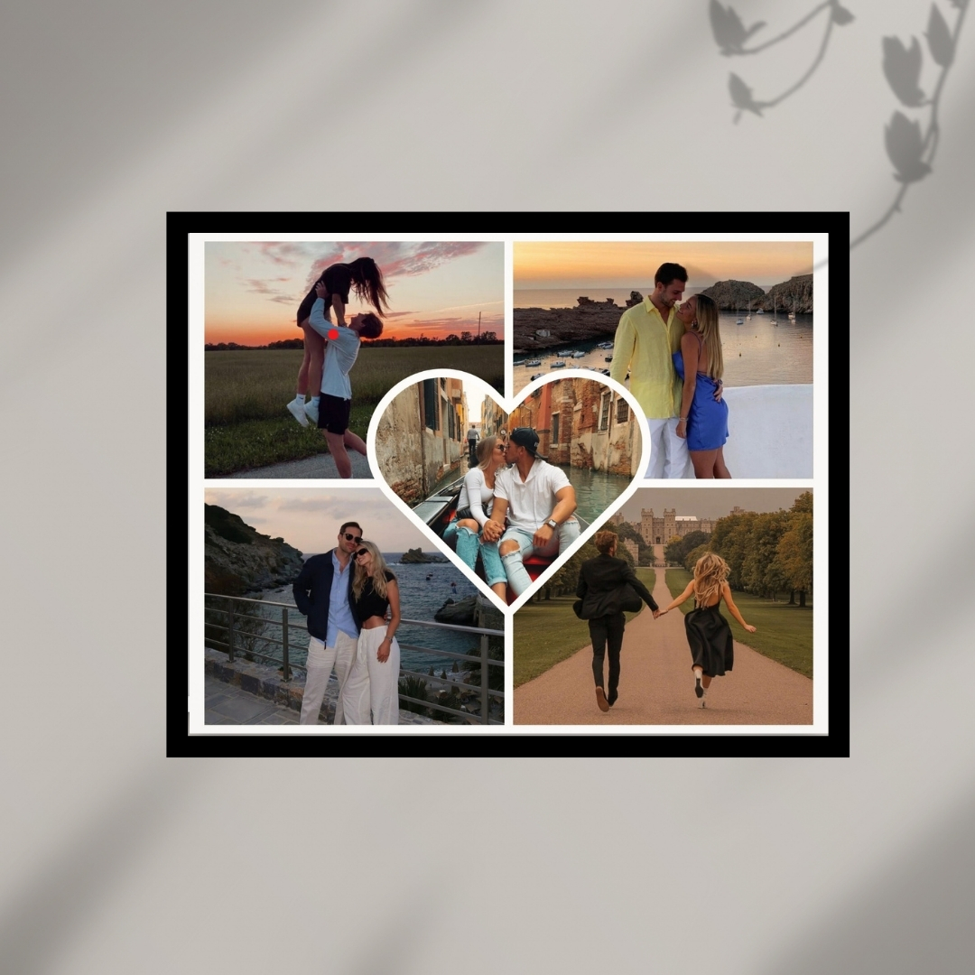 Sevgiliye Özel Fotoğraf Kolajı, Kalpli Tasarım